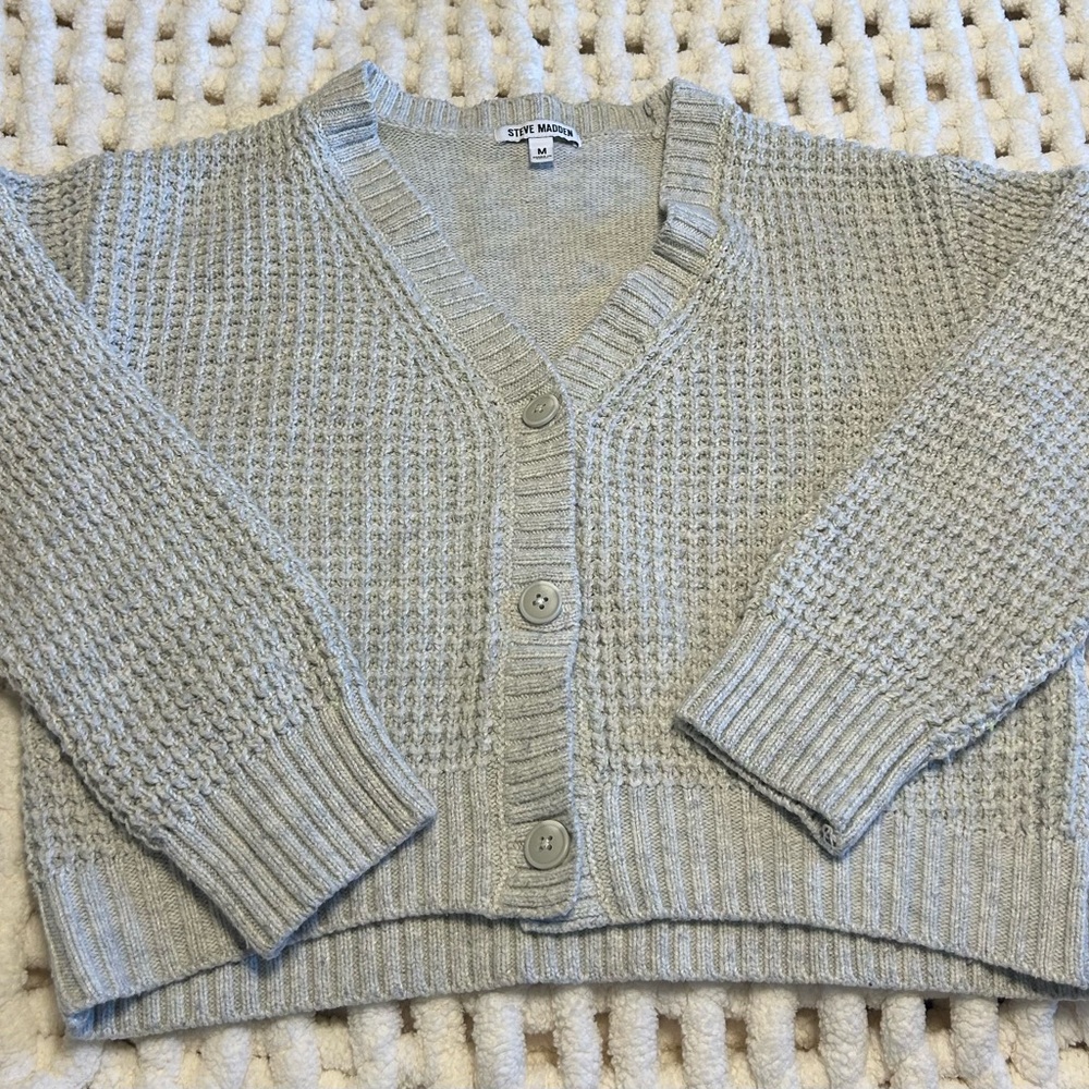 Steve Madden Women's Gray Cardigan Sweater